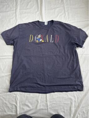 Disney Donald Duck Spell Out Adult Size 3XL T shirt Heathered Blue Cotton